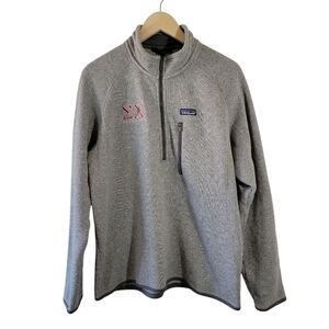 Patagonia Men's Better Sweater Quarter-Zip EX Oklahoma Gray High-neck Old Money